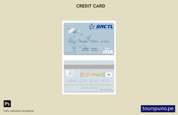 listo para imprimir plantilla de tarjeta de débito visa Timor Leste Banco Nacion